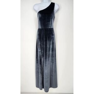 Baltic Born NWT Tatiana Velvet One Shoulder Maxi Dress Womens Medium Slate Blue